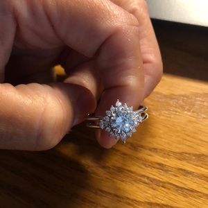 Ring bomb party Sterling club diamond cubic zirconia